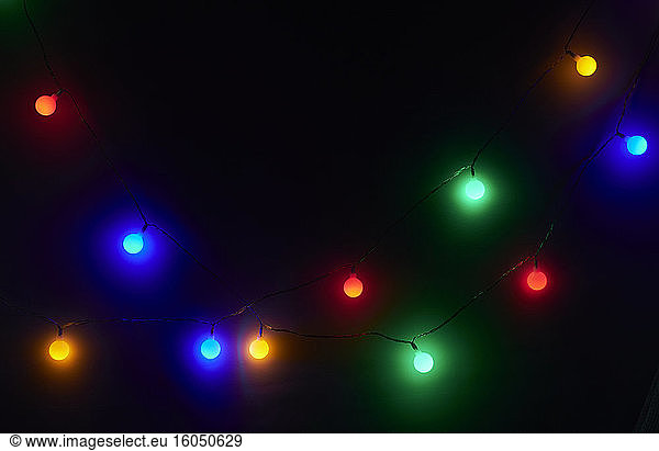 Colorful glowing string lights