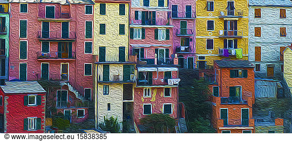 Colorful houses of Manarola  Cinque Terra  Italy