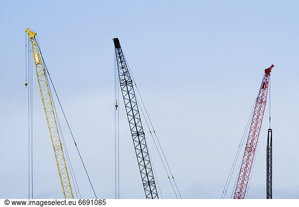 Colorful Tower Cranes