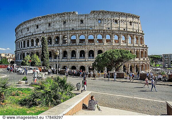 Colosseum  Rome  Lazio  Central Italy  Italy  Europe