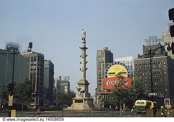 Columbus Circle  New York City  New York  USA  July 1961