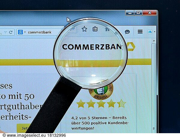 Commerzbank  homepage  Bildschirm  Lupe