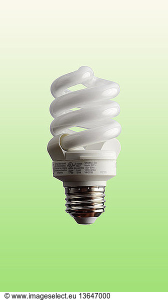 Compact fluorescent light bulb.