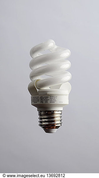 Compact fluorescent light bulb.