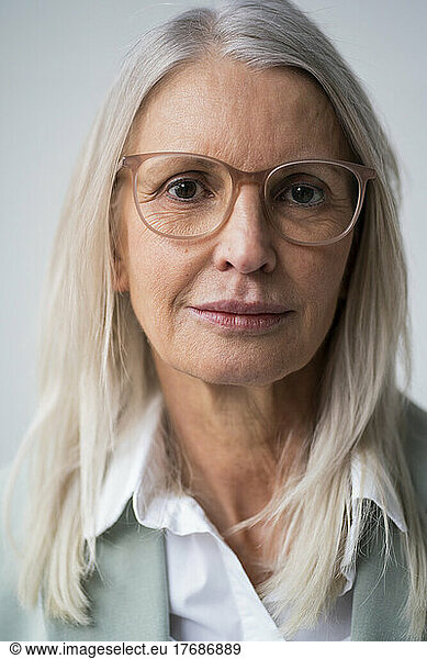 Confident senior businesswoman with gray hair
