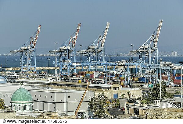 Containerhafen  Haifa  Israel  Asien