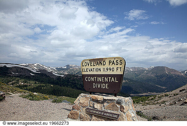 Continental Divide - Loveland Pass Sign.