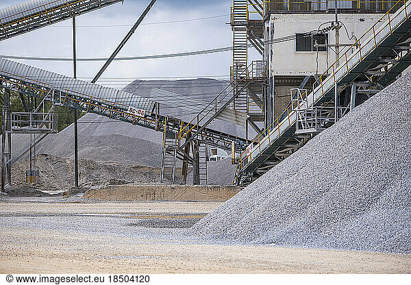 conveyor belts at gravel mine in Thailand
