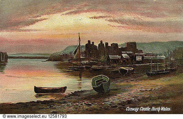 Conway Castle  Caernarvonshire  North Wales  late 19th or early 20th century.Artist: Langsdorff and Co