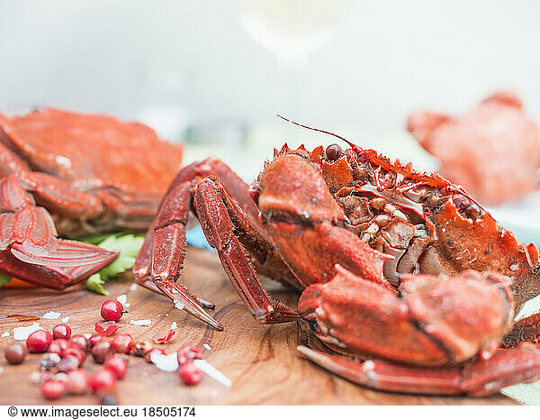 Cooked velvet crab