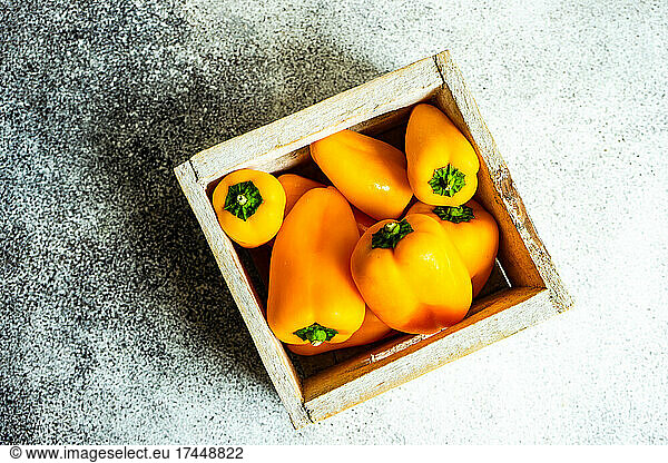 Cooking concept with yellow bell pepper