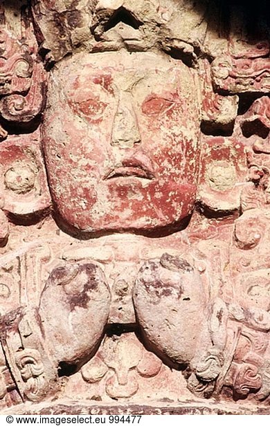 Copán´s Herrscher A-18 Kaninchen Stela  Maya-Ruinen von Copan. Honduras