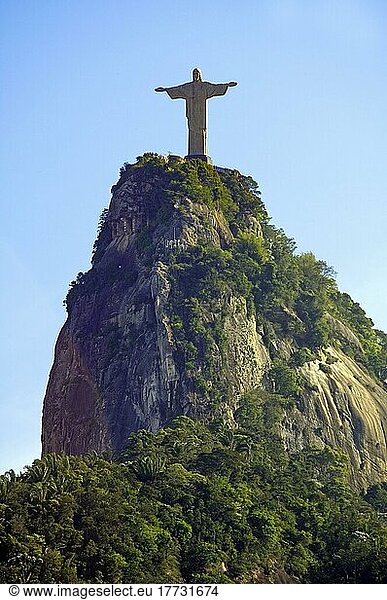 Corcovado with statue of Christ  Rio de Janeiro  Brazil  South America