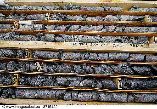 Core samples Pebble mine site  Illiamna  Alaska