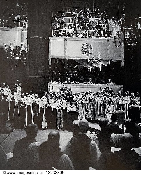 Coronation of King George VI of great Britain at Westminster Abbey 1937