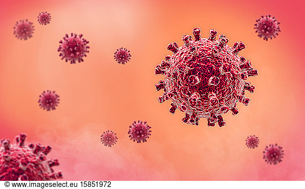 Coronavirus - Konzept Mikrobiologie und Virologie - 3d-Abbildung