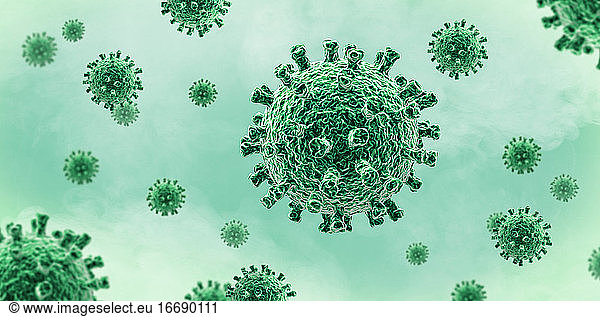 Coronavirus - Microbiology And Virology Concept - 3d illustration