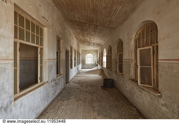 Corridor in an abandoned building.