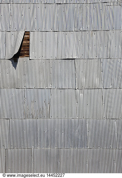 Corrugated Shingles on a Wooden Wall