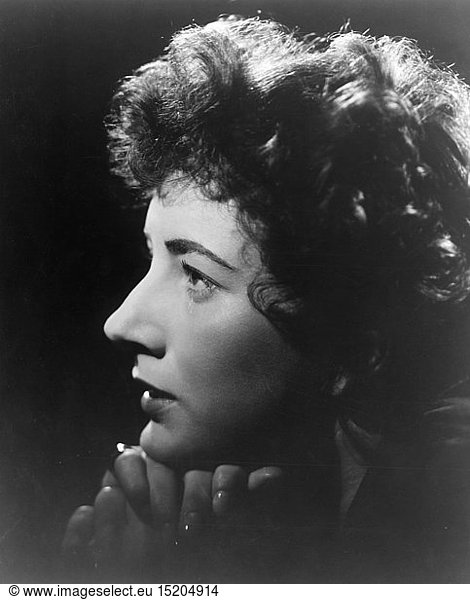 Cortese  Valentina  1.1.1923 - 10.7.2019  ital. Schauspielerin  Portrait  um 1950  Cortesa  Frisur  Haare  Locken  USA  Menschen  Frau  weiblich  40er  50er  1940er  20. Jahrhundert  1950er  Schatten  Profil