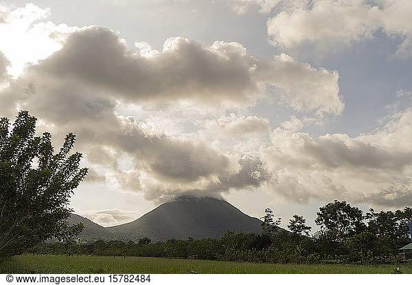Costa Rica  Alajuela Province  La Fortuna  Clouds over Arenal Volcano