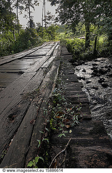 Costa Rica  Einfache Holzbrücke