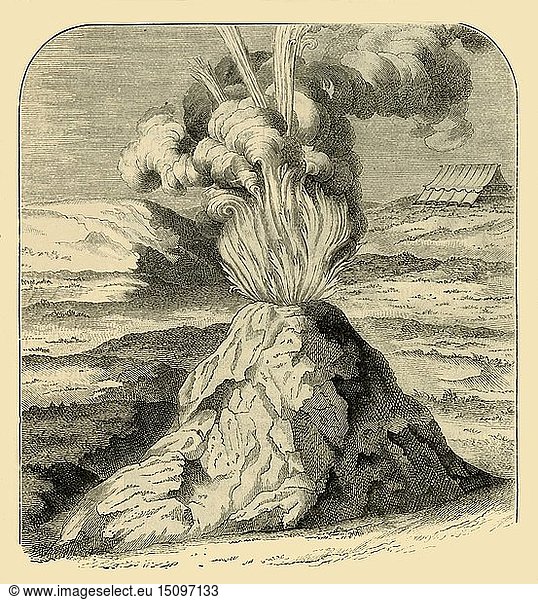 Cotopaxi bei der Eruption im Jahr 1743   1881. Schöpfer: Unbekannt.