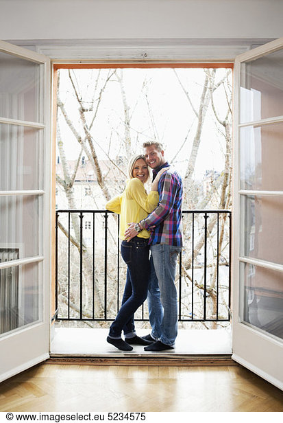 Couple hugging