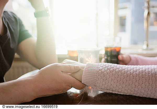Couple in love enjoying time together in cafe