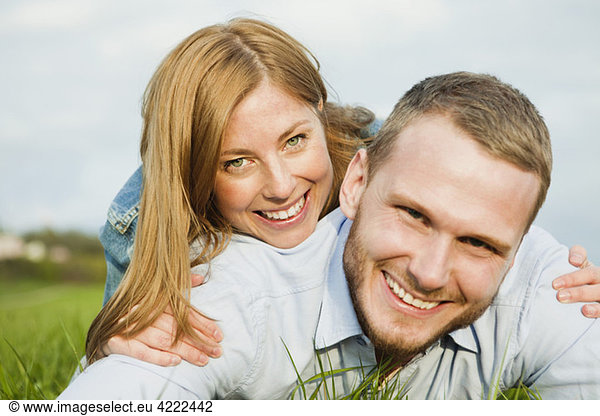 Couple on lawn