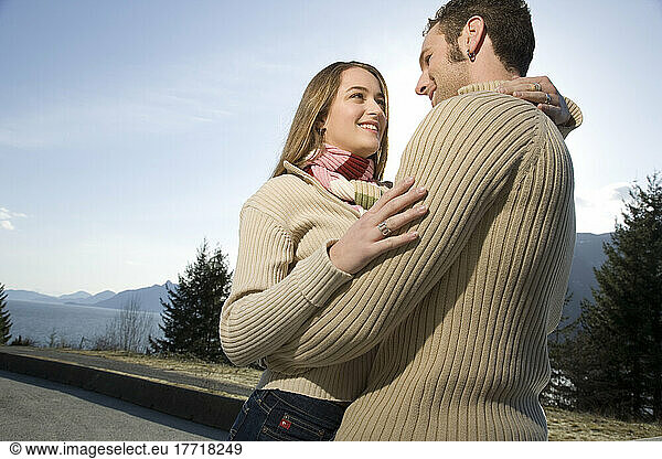 Couple Standing On Road