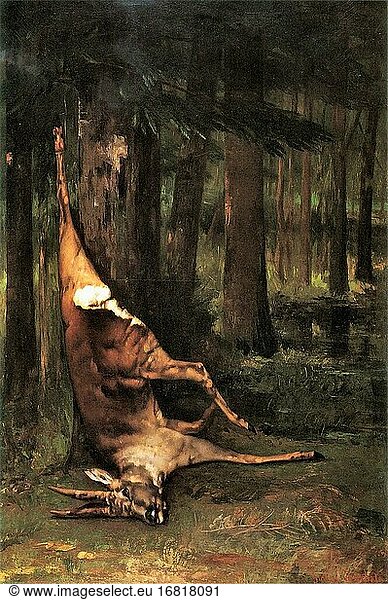 Courbet Gustave - Hängendes Reh - Französische Schule - 19. Jahrhundert.