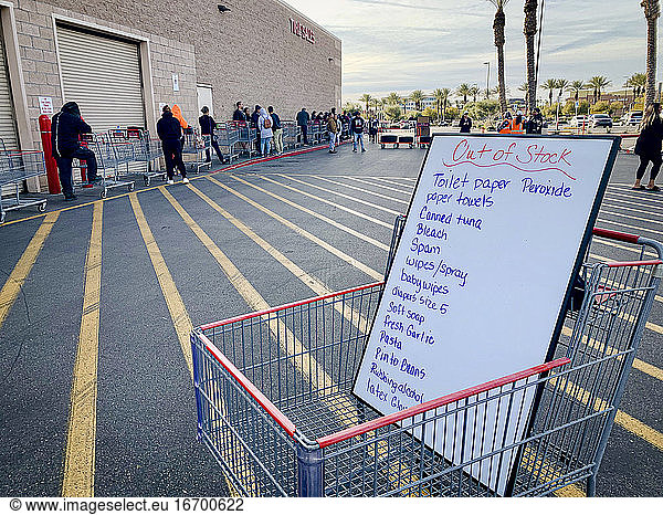 COVID-19 Pandemic shopping lines at COSTCO