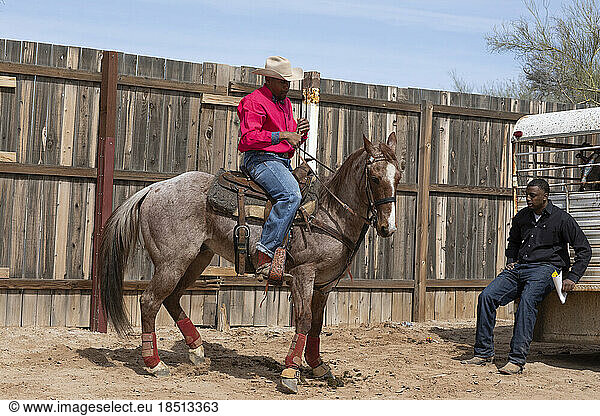 Cowboys prepare for events at the Arizona Black Rodeo