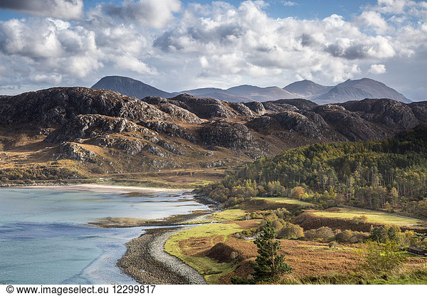 Craggy mountain landscape  Laide  Wester Ross  Scotland