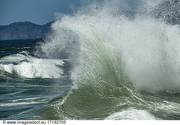 Crashing Waves on Oregon Coastline