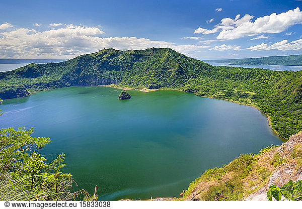 Crater lake of Taal Volcano on Taal Volcano Island  Philippines