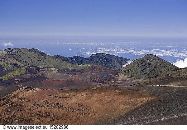 Crater of Haleakala Volcano  Maui  Hawaii  USA