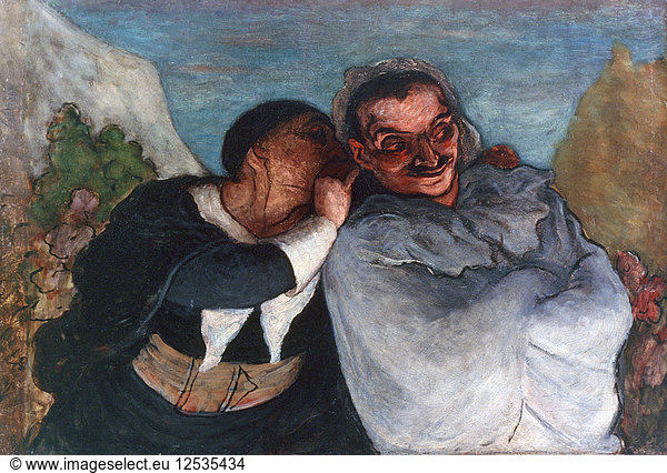 Crispin and Scapin  c1863-1865. Artist: Honoré Daumier