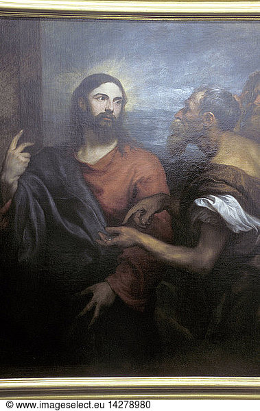 Cristo della Moneta painting  Van Dick work of art  Palazzo Bianco  Genoa  Ligury  Italy