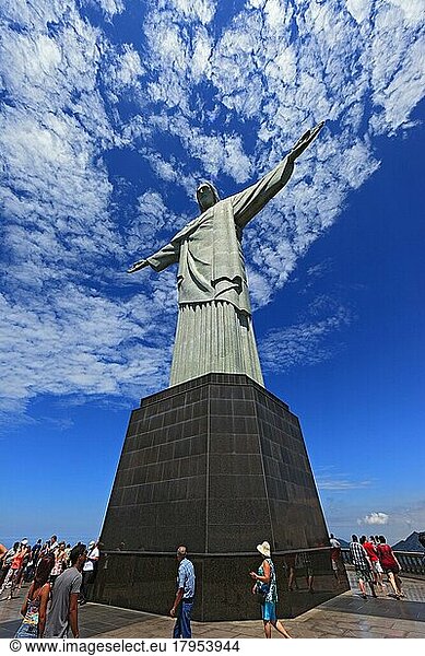 Cristo Redentor  Christus der Erlöser  auf dem Berg Corcovado  Rio de Janeiro  Brasilien  Südamerika