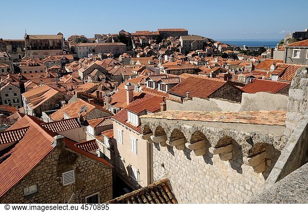 Croatia,  Dubrovnik Old town from the ramparts