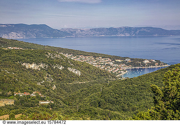 Croatia  Istria  Rabac  Coastline and Adriatic sea
