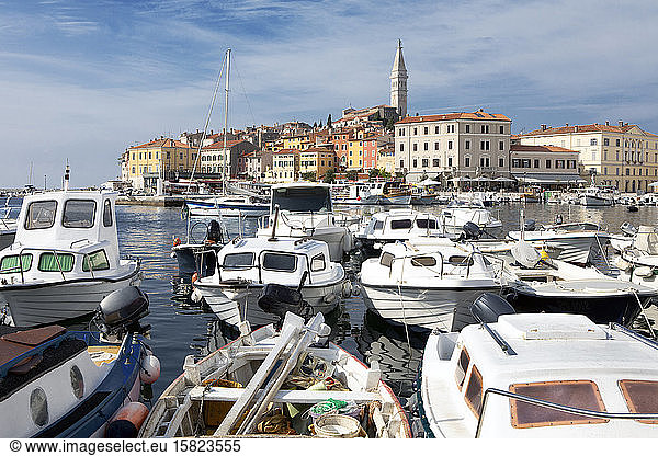 Croatia  Istria  Rovinj  Boats in the harbour