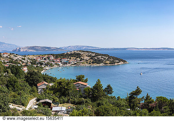 Croatia  Krk  high angle view of coastline