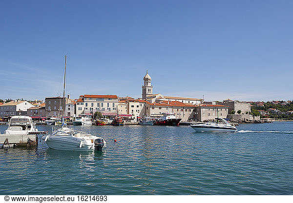 Croatia  Krk  View of harbour promenade
