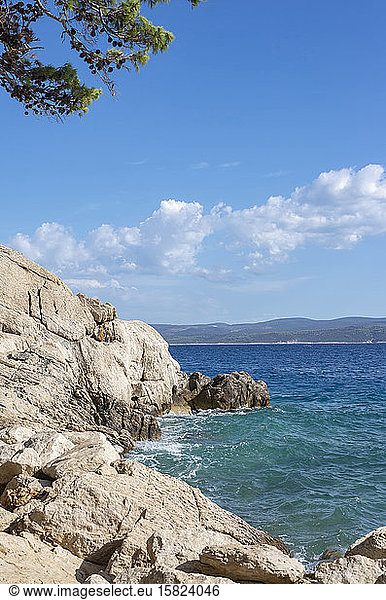 Croatia  Lokva Rogoznica  Rocky coastline of Adriatic Sea
