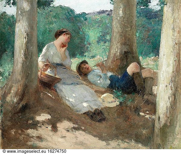 Crocket Henry Edgar - Relaxing Among the Trees - Britische Schule - 19. Jahrhundert.