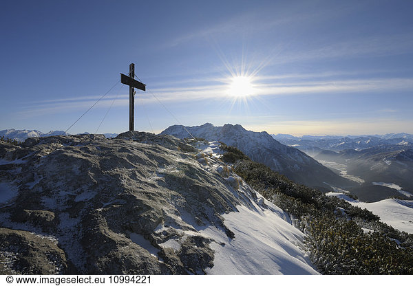 Cross at Summit  Steinplatte  Waidring  Tyrol  Austria