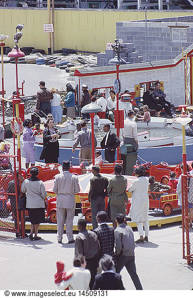 Crowd at Amusement Park  Coney Island  New York  USA  August 1961